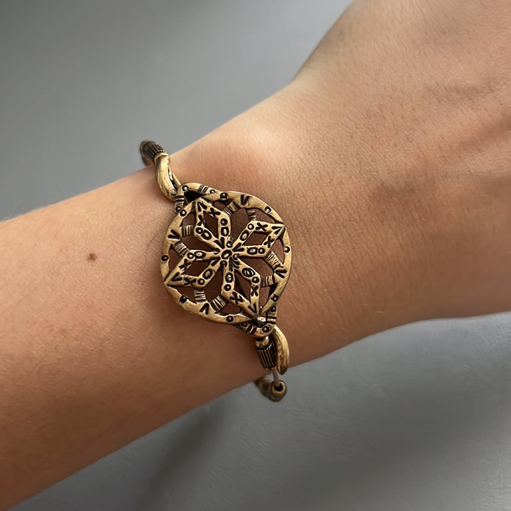 Alex and Ani Antique Gold Beaded Bracelet